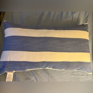 Pottery Barn Blue and White Striped Pillow
